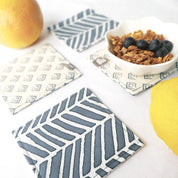 Batik Coaster Set (Reversible) - Grey Banana Leaf - Batik Boutique