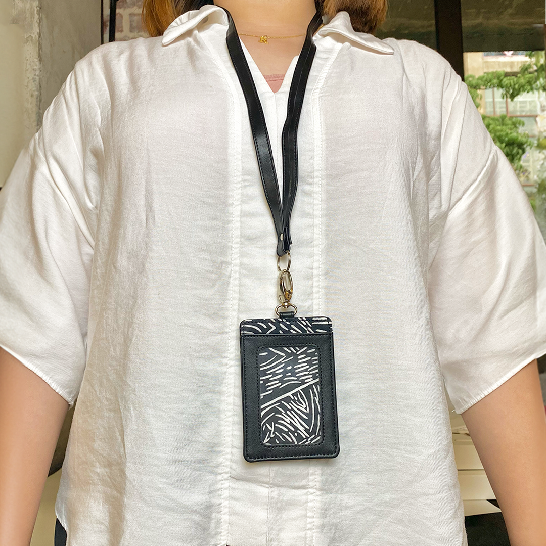 Batik Lanyard and Luggage Tag Set - Black Driftwood - Batik Boutique
