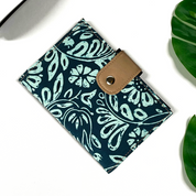 Batik + Leather Passport Cover - Teal Ukir - Batik Boutique