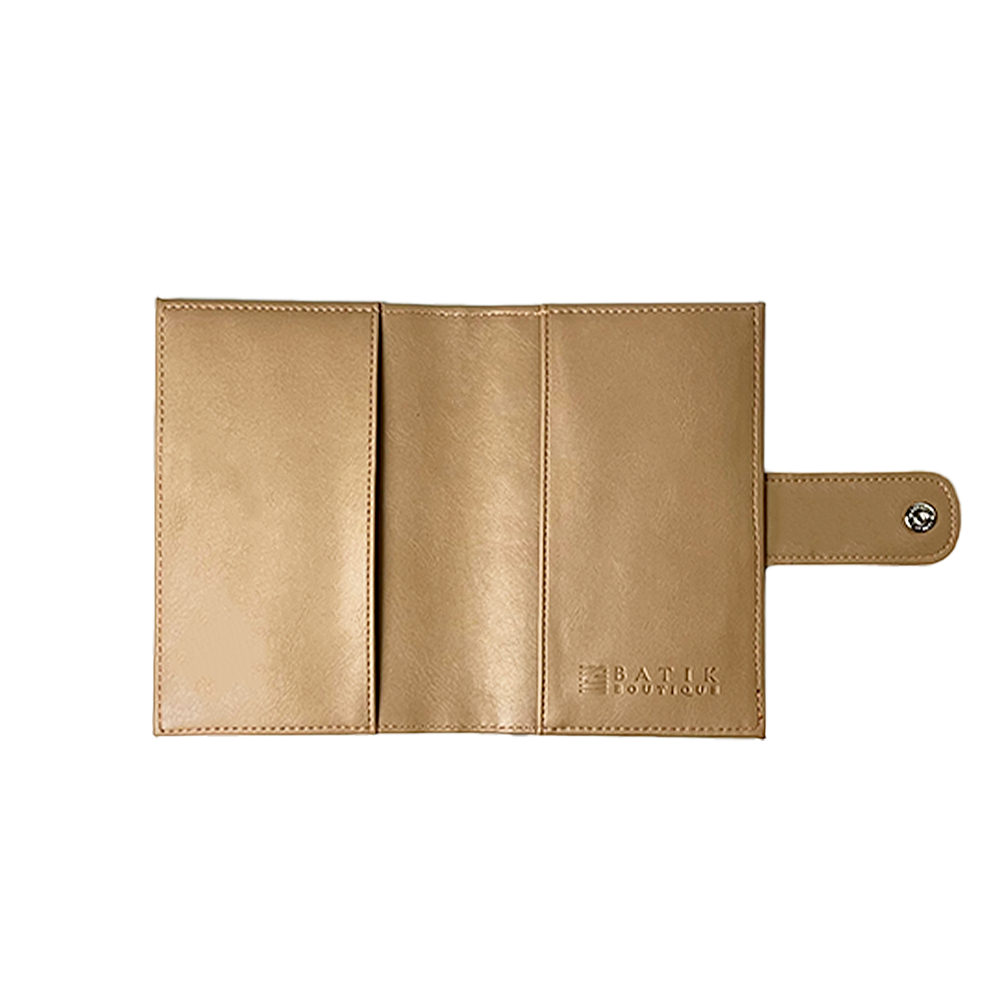 Batik + Leather Passport Cover - Teal Ukir - Batik Boutique