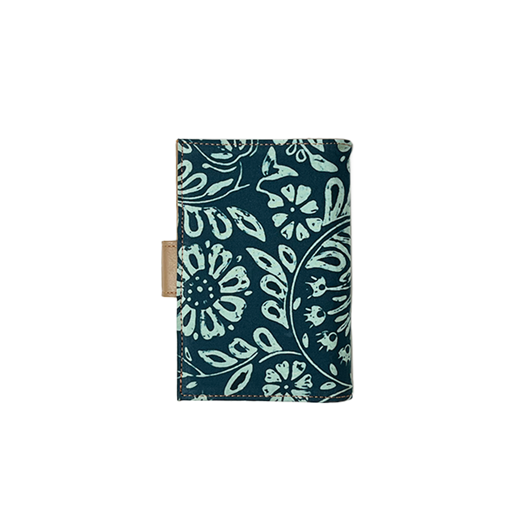 Batik + Leather Passport Cover - Teal Ukir - Batik Boutique