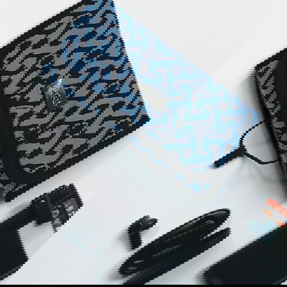 Batik Roll Up Travel Pouch - Midnight Arabesque - Batik Boutique