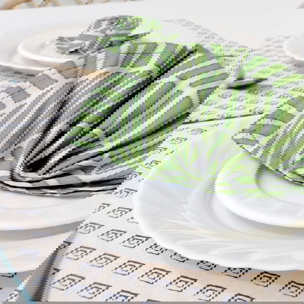 Batik Serviette Set - Sage Banana Leaf - Batik Boutique