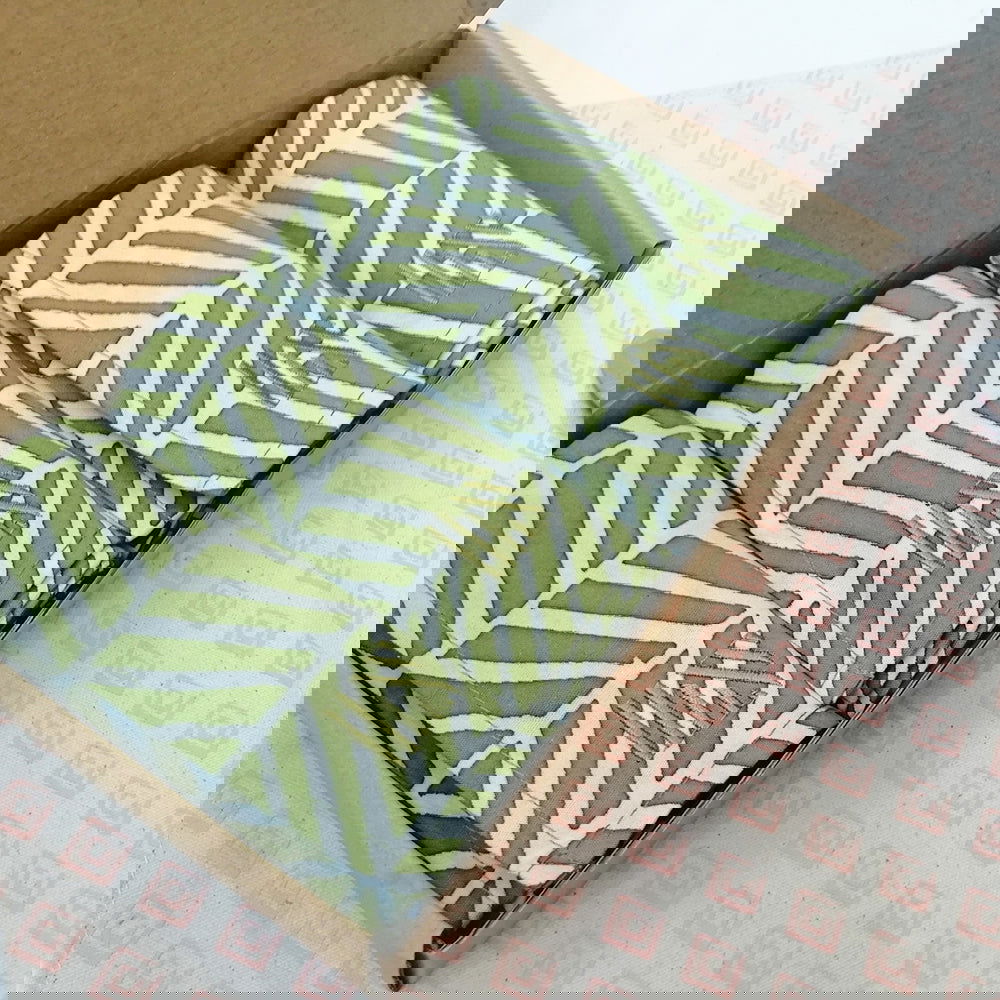 Batik Serviette Set - Sage Banana Leaf - Batik Boutique