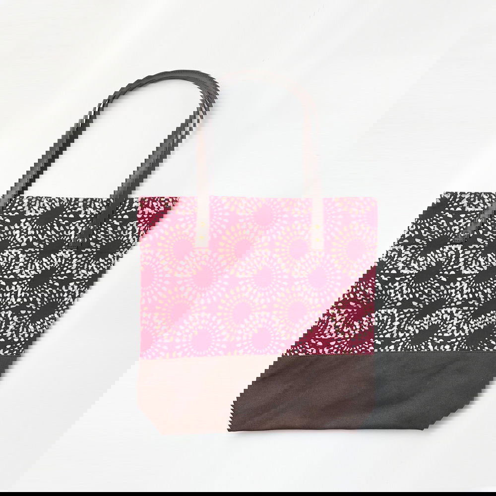 Batik Tote Bag (Canvas base) - Crimson Lunar - Batik Boutique