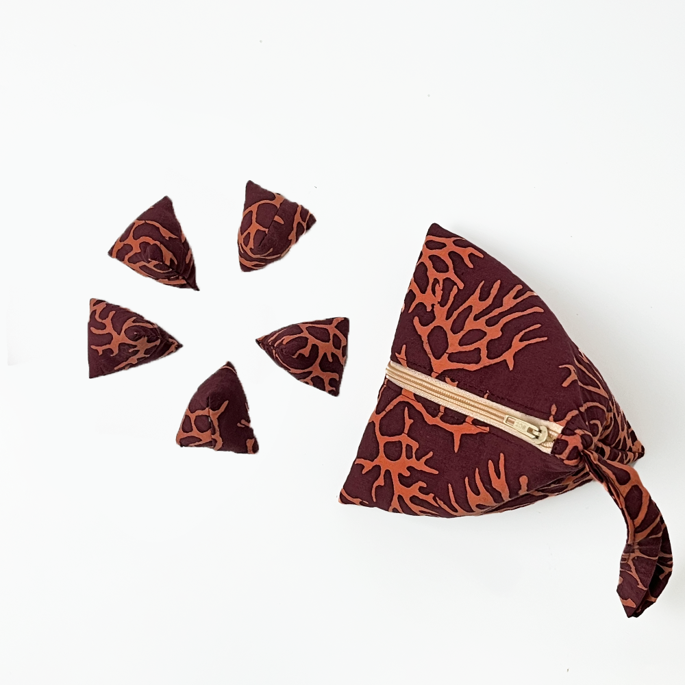 Batu Seremban - Maroon Coral - Batik Boutique