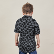 Boy's Batik Shirt - Grey Arabesque - Batik Boutique
