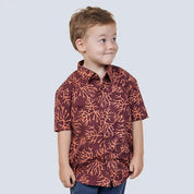Boy's Batik Shirt - Maroon Coral - Batik Boutique