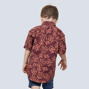 Boy's Batik Shirt - Maroon Coral - Batik Boutique