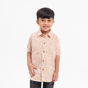 Boy's Batik Shirt - Tan Nautical Fern - Batik Boutique