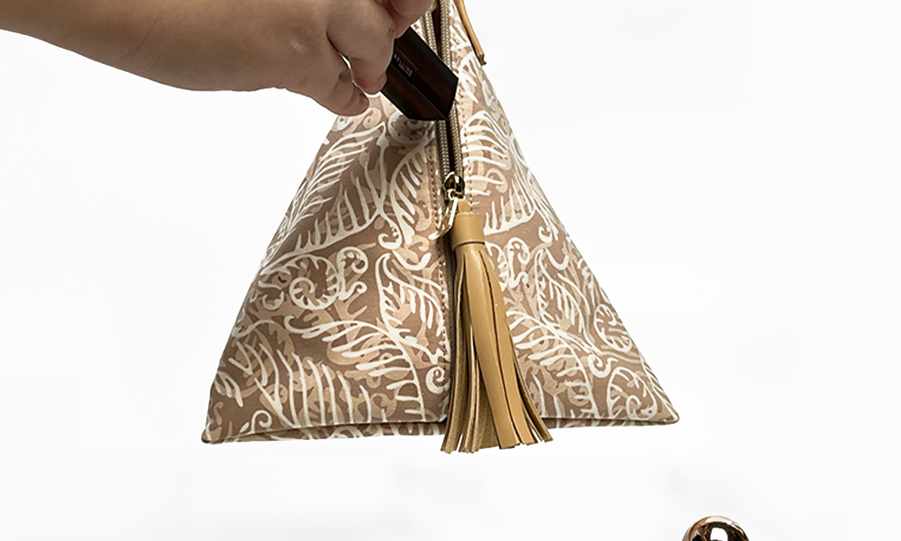 Ketupat Bag - Tan Nautical Fern - Batik Boutique