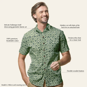 (SALE) Men's Batik Shirt - Forest Arabesque