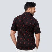 Men's Batik Shirt - Black Palm - Batik Boutique