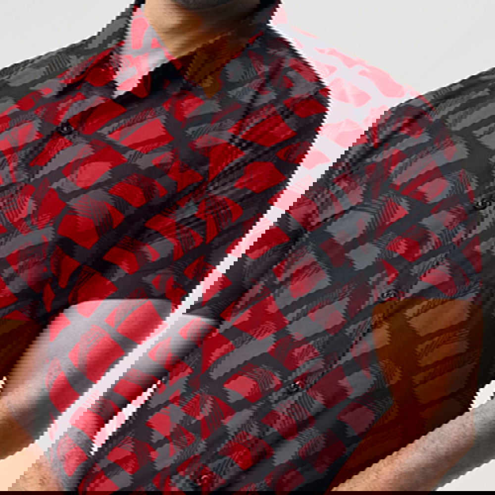 Men's Batik Shirt - Red Nasi Lemak - Batik Boutique