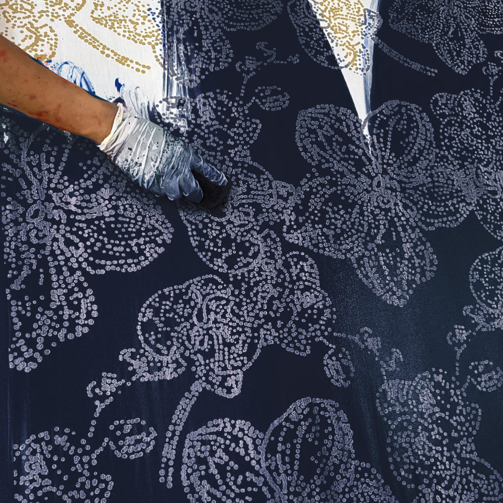Men's Modern Batik Shirt - Navy Orchid