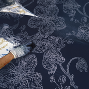 Batik Scarf (Silk Cotton) - Navy Orchid