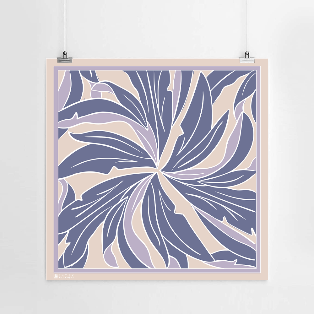 Batik Square Scarf (Silk Cotton) - Lavender Palma