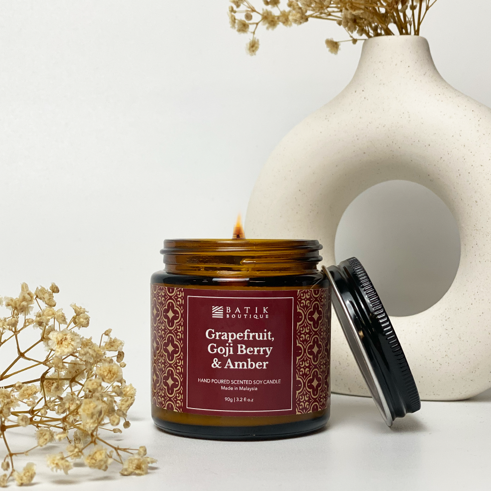 Soy Candle - Grapefruit, Goji Berry & Amber (90g) - Batik Boutique