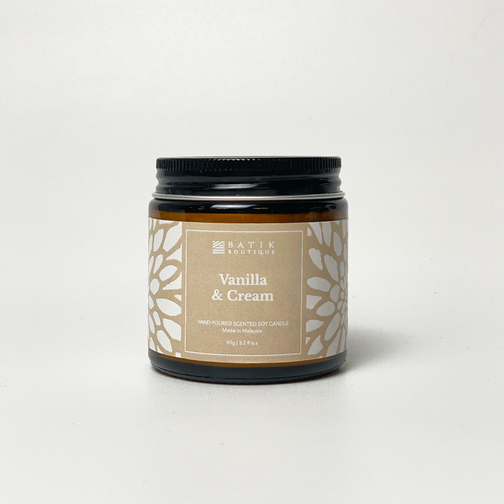 Soy Candle - Vanilla & Cream (90g) - Batik Boutique