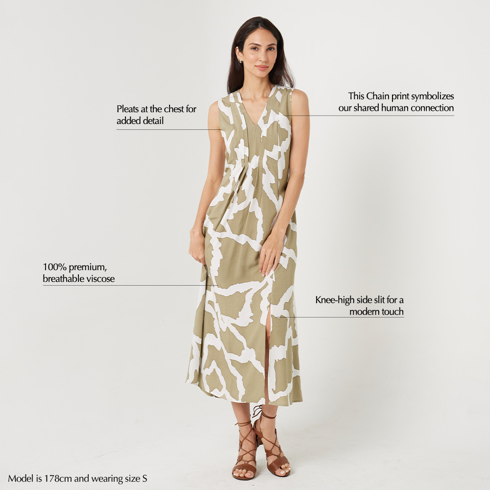 (SALE) Batik Maxi Dress - Stone Chain