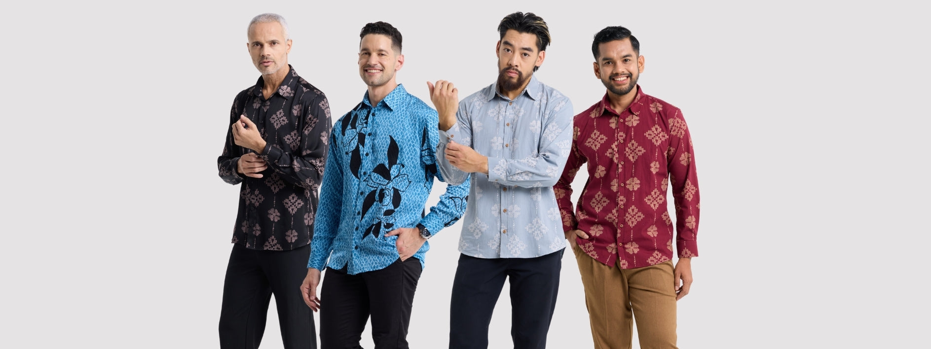 Long Sleeved Batik Shirts for Men - Batik Boutique