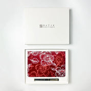 Batik-Inspired Notebook & Pen - Red Hibiscus