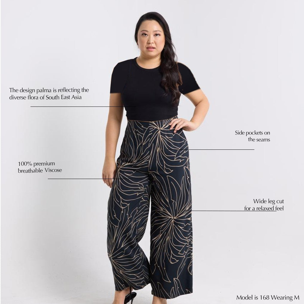 Batik Wide Leg Trousers Onyx Palma  zoom in photo 