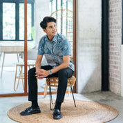 (SALE) Men's Modern Batik Shirt - Slate Petola
