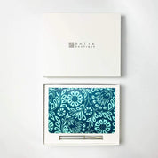 Batik-Inspired Notebook & Pen - Teal Ukir