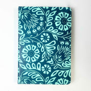 Batik-Inspired Notebook & Pen - Teal Ukir