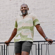 Men's Cuban Batik Shirt - Moss Bukit