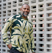 Men's Long-Sleeved Batik Shirt - Forest Palma