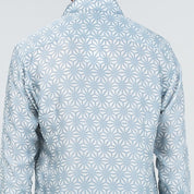 Men's Long-Sleeved Batik Shirt - Grey Firework