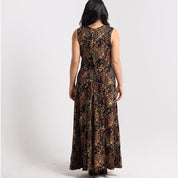  Black leopard Maxi dress  back view 