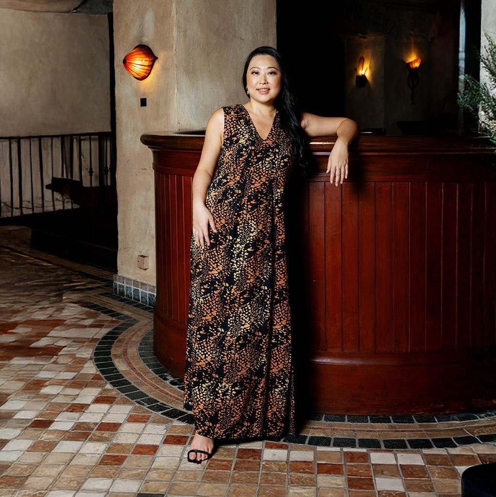 Batik Maxi Dress - Black Leopard