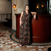 Batik Maxi Dress - Black Leopard