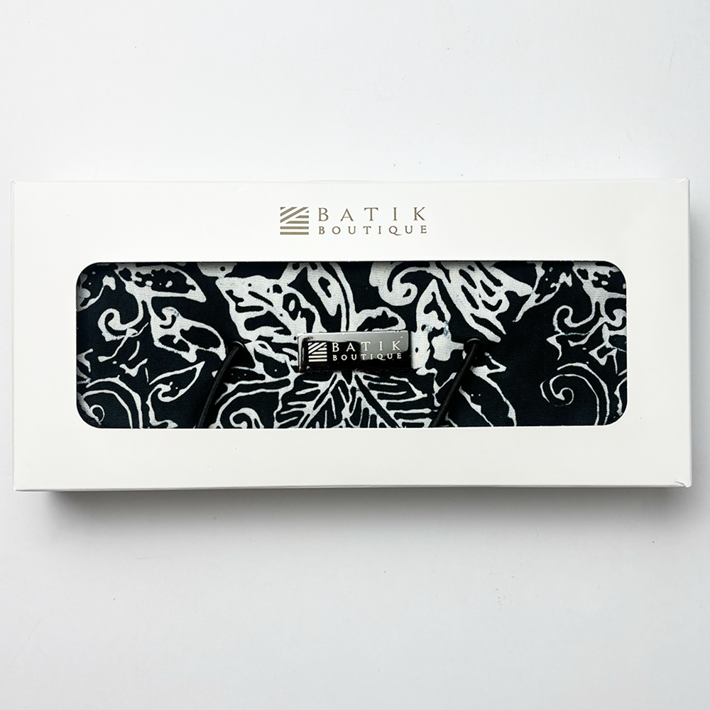Batik Roll-Up Travel Pouch - Black Floret