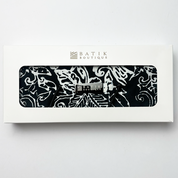 Batik Roll-Up Travel Pouch - Black Floret