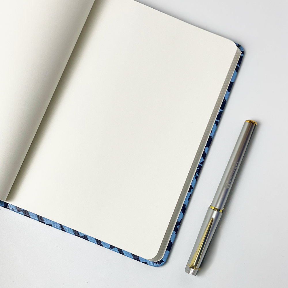 Batik-Inspired Notebook & Pen - Midnight Arabesque