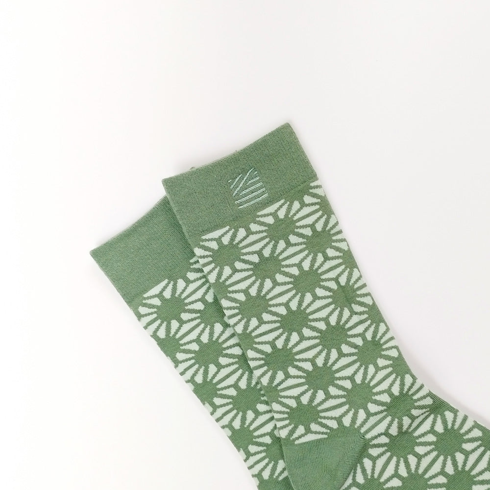 Batik-Inspired Unisex Socks - Sage Firework - Batik Boutique