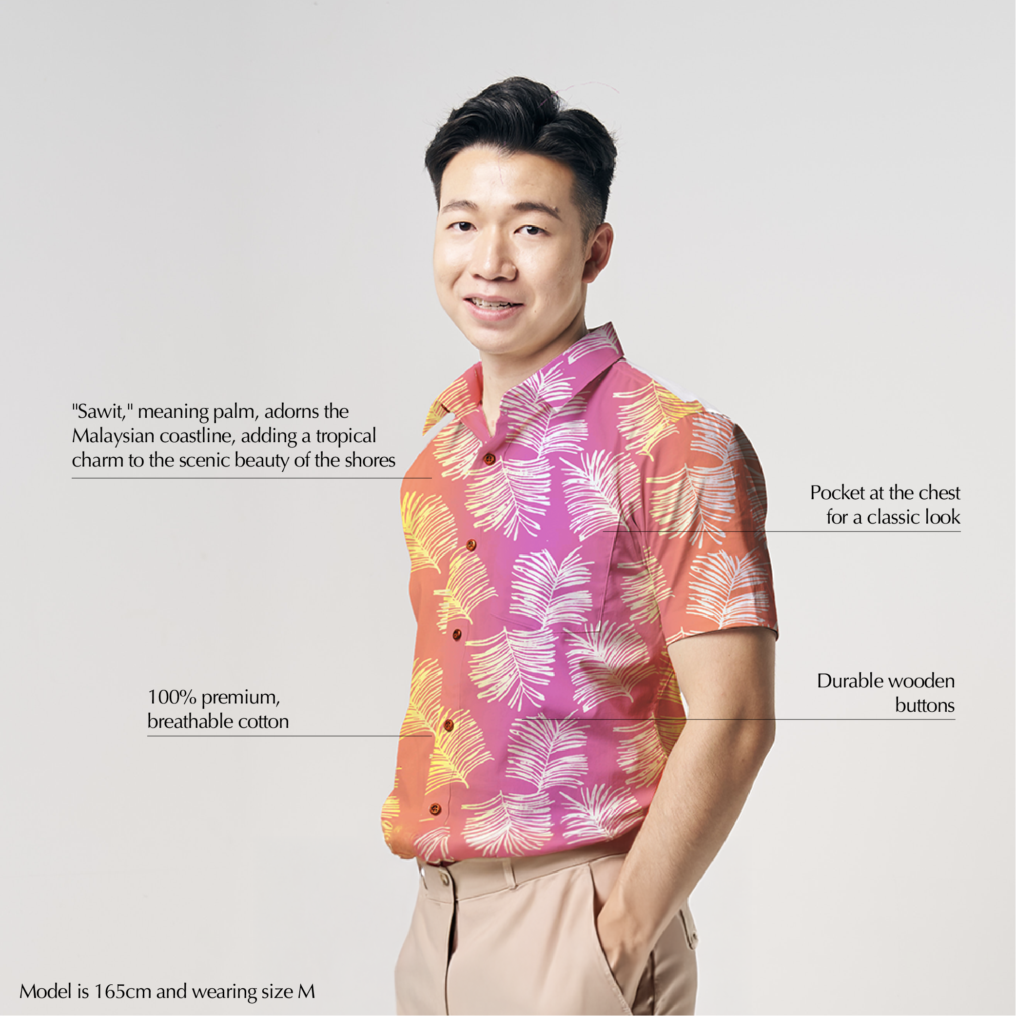 Men's Batik Shirt - Neon Sawit