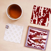Batik Coaster Set (Reversible) - Crimson Tiger
