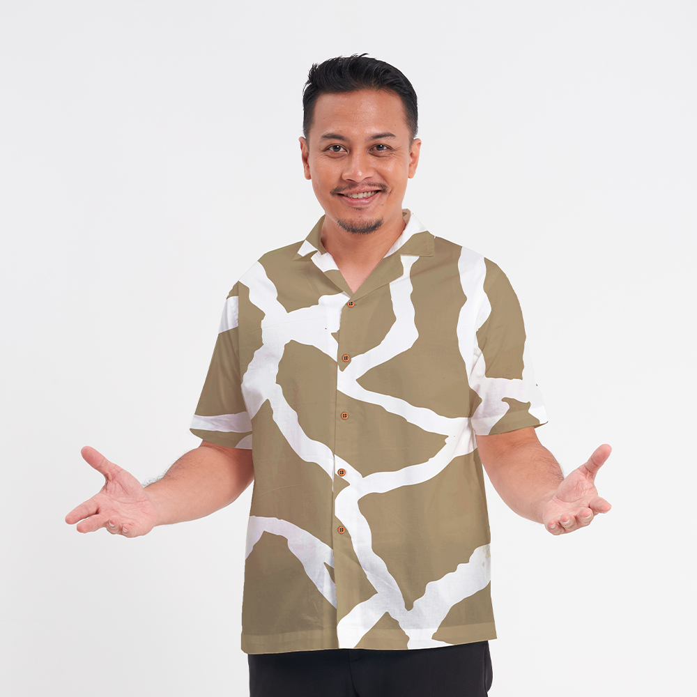 (SALE) Men's Batik Cuban Shirt - Stone Chain