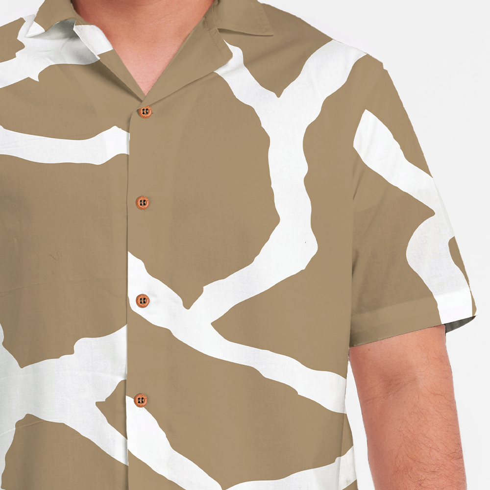 (SALE) Men's Batik Cuban Shirt - Stone Chain