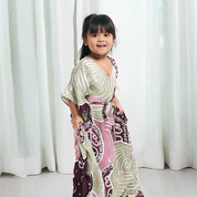 Girl's Caftan Dress - Maroon Petola