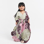 Girl's Caftan Dress - Maroon Petola