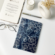 Batik-Inspired Notebook & Pen - Navy Hibiscus