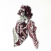 Batik Scrunchies - Maroon Petola