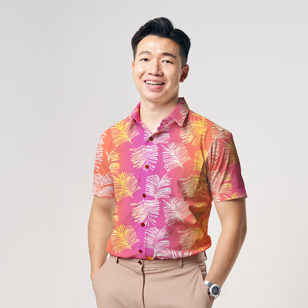 Men's Batik Shirt - Neon Sawit