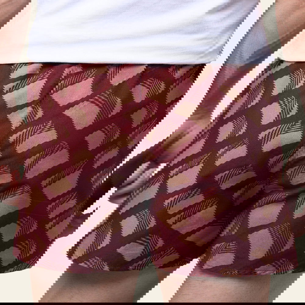 Batik Boxer Shorts - Crimson Nasi Lemak - Batik Boutique